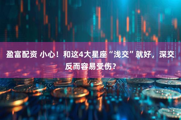 盈富配资 小心！和这4大星座“浅交”就好，深交反而容易受伤？