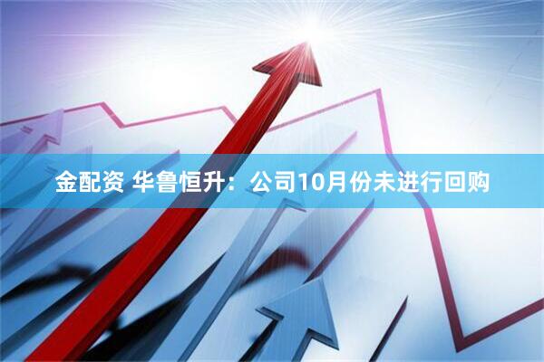 金配资 华鲁恒升:公司10月份未进行回购